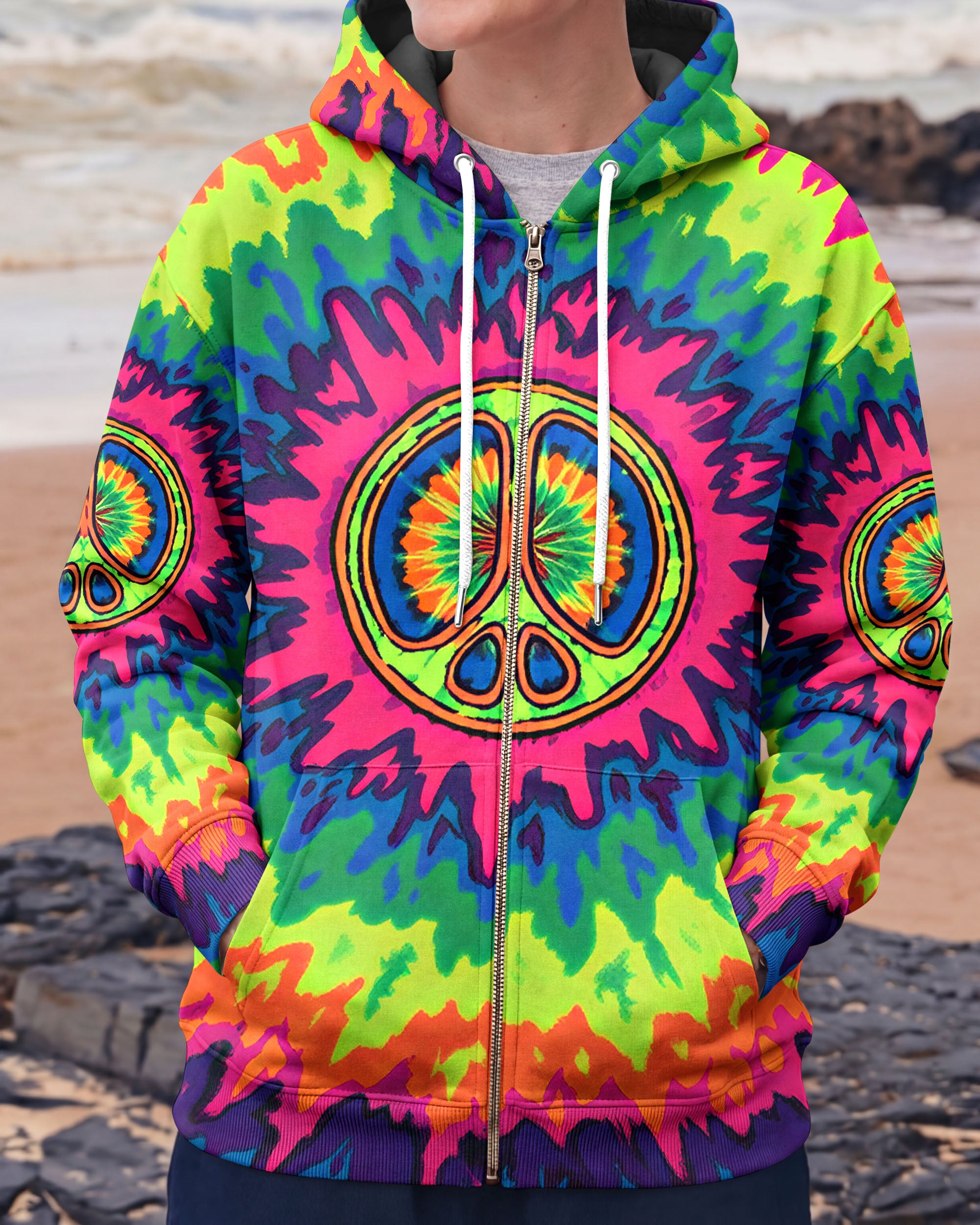 NEON TRIPPY PEACE ALL OVER PRINT - YHHN0801262