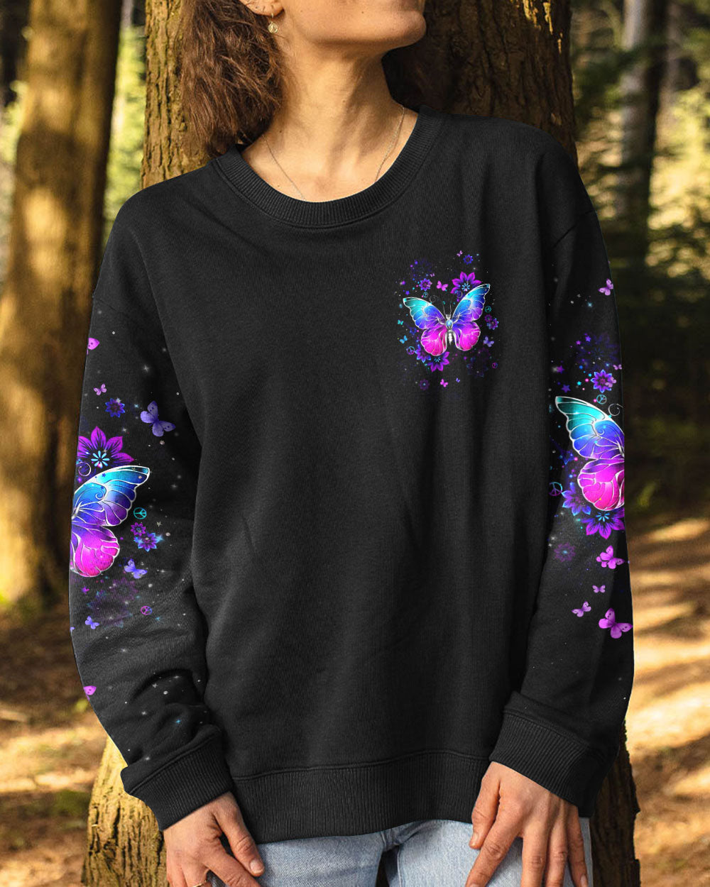 SOME GIRLS ARE JUST BORN WITH HIPPIE SOULS BUTTERFLY ALL OVER PRINT - YHHN1001241