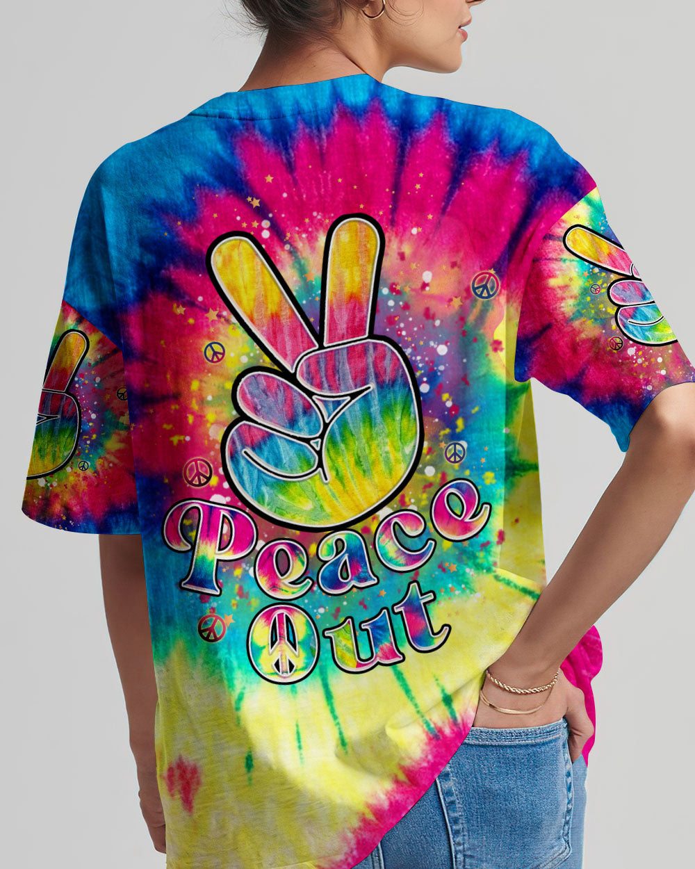 PEACE OUT TIE DYE ALL OVER PRINT - YHHN1306243