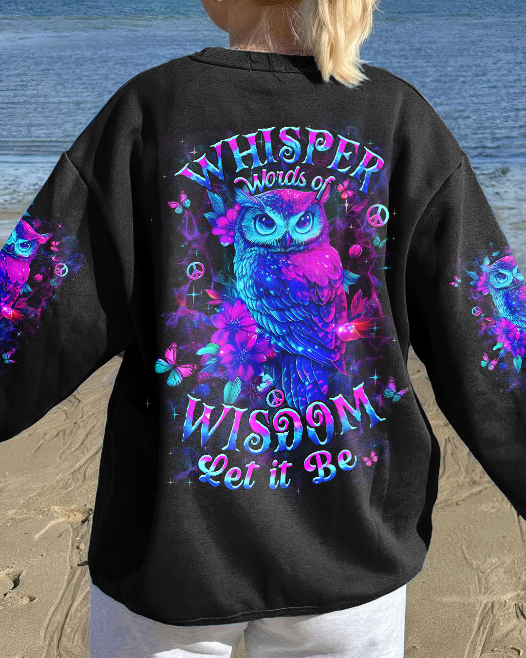 WHISPER WORDS OF WISDOM LET IT BE OWL ALL OVER PRINT - YHHN1609251