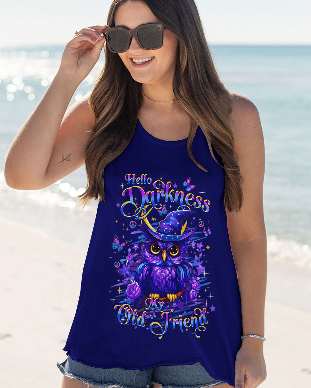 HELLO DARKNESS MY OLD FRIEND OWL WITCH HALLOWEEN ALL OVER PRINT - YHHN1809252