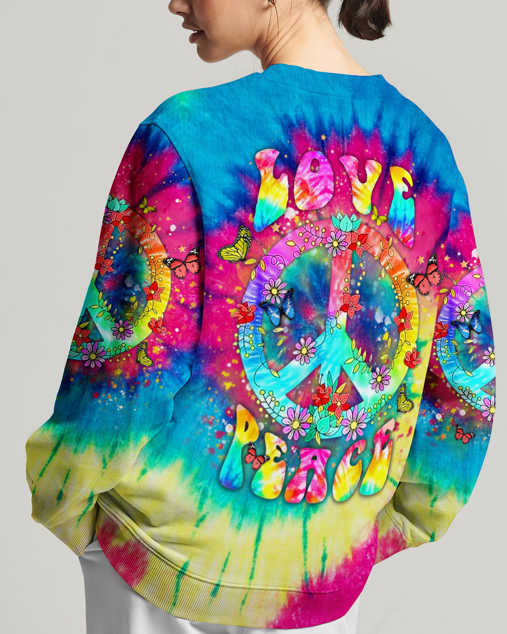 LOVE PEACE TIE DYE ALL OVER PRINT - YHHN2506241