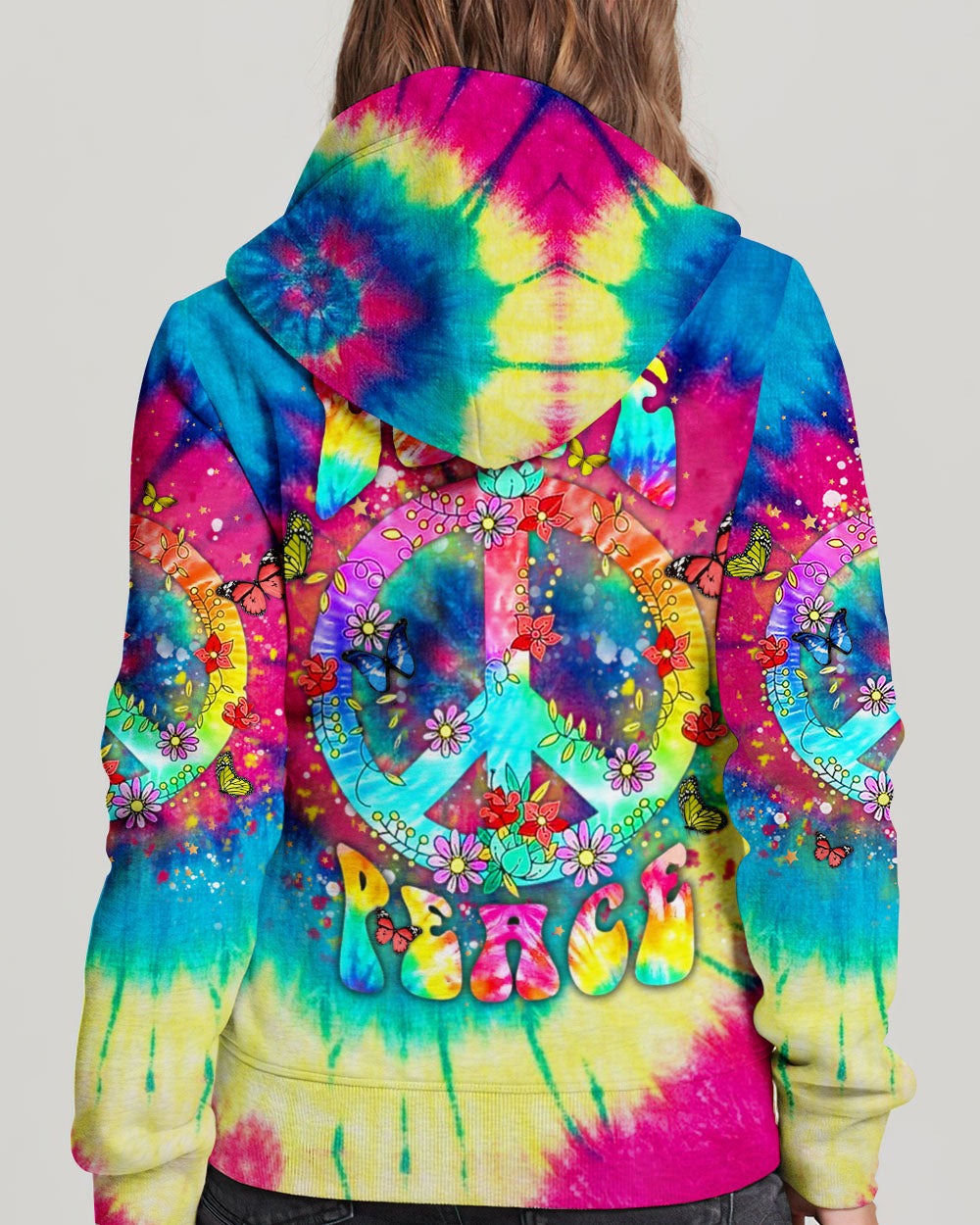 LOVE PEACE TIE DYE ALL OVER PRINT - YHHN2506241