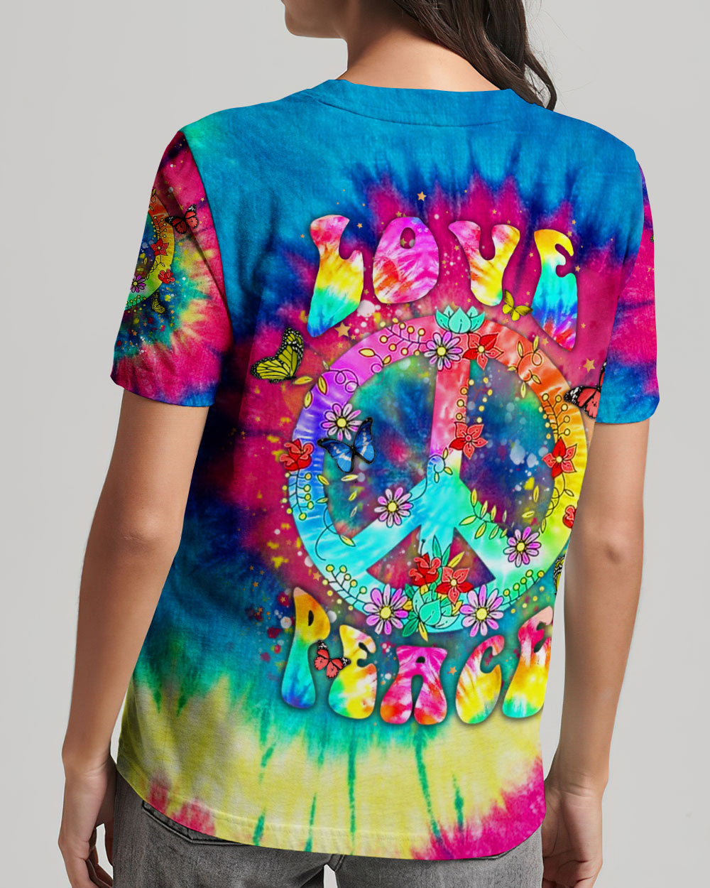 LOVE PEACE TIE DYE ALL OVER PRINT - YHHN2506241