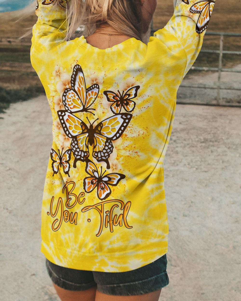 BE YOU TIFUL BUTTERFLY TIE DYE ALL OVER PRINT - YHLN0106231