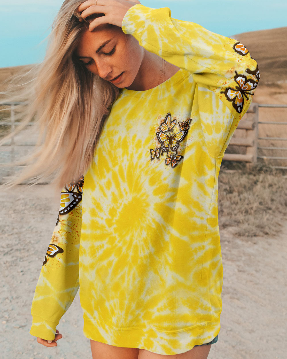 BE YOU TIFUL BUTTERFLY TIE DYE ALL OVER PRINT - YHLN0106231