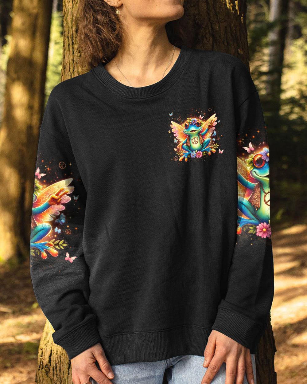 DON'T WORRY BE HIPPIE FROG ALL OVER PRINT - YHLN0512231