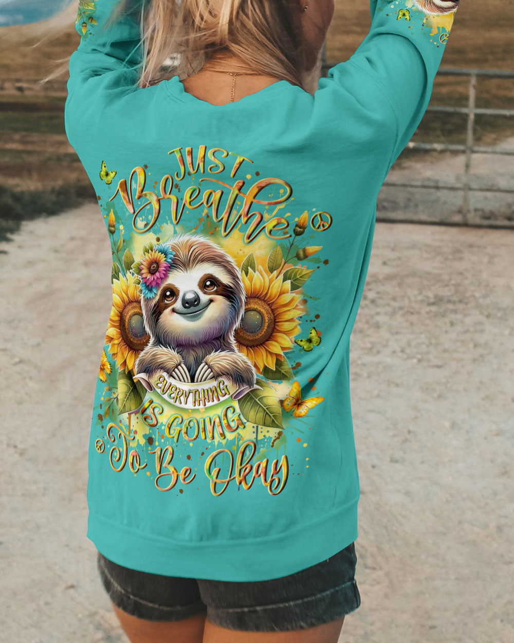 JUST BREATHE SLOTH ALL OVER PRINT - YHLN0606241