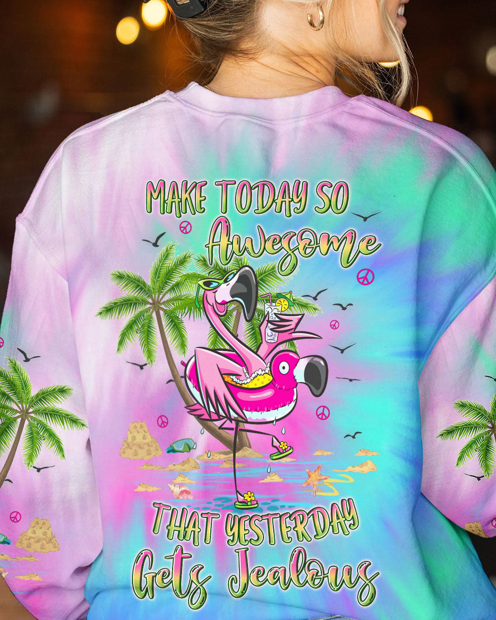 MAKE TODAY SO AWESOME FLAMINGO ALL OVER PRINT - YHLN0607232