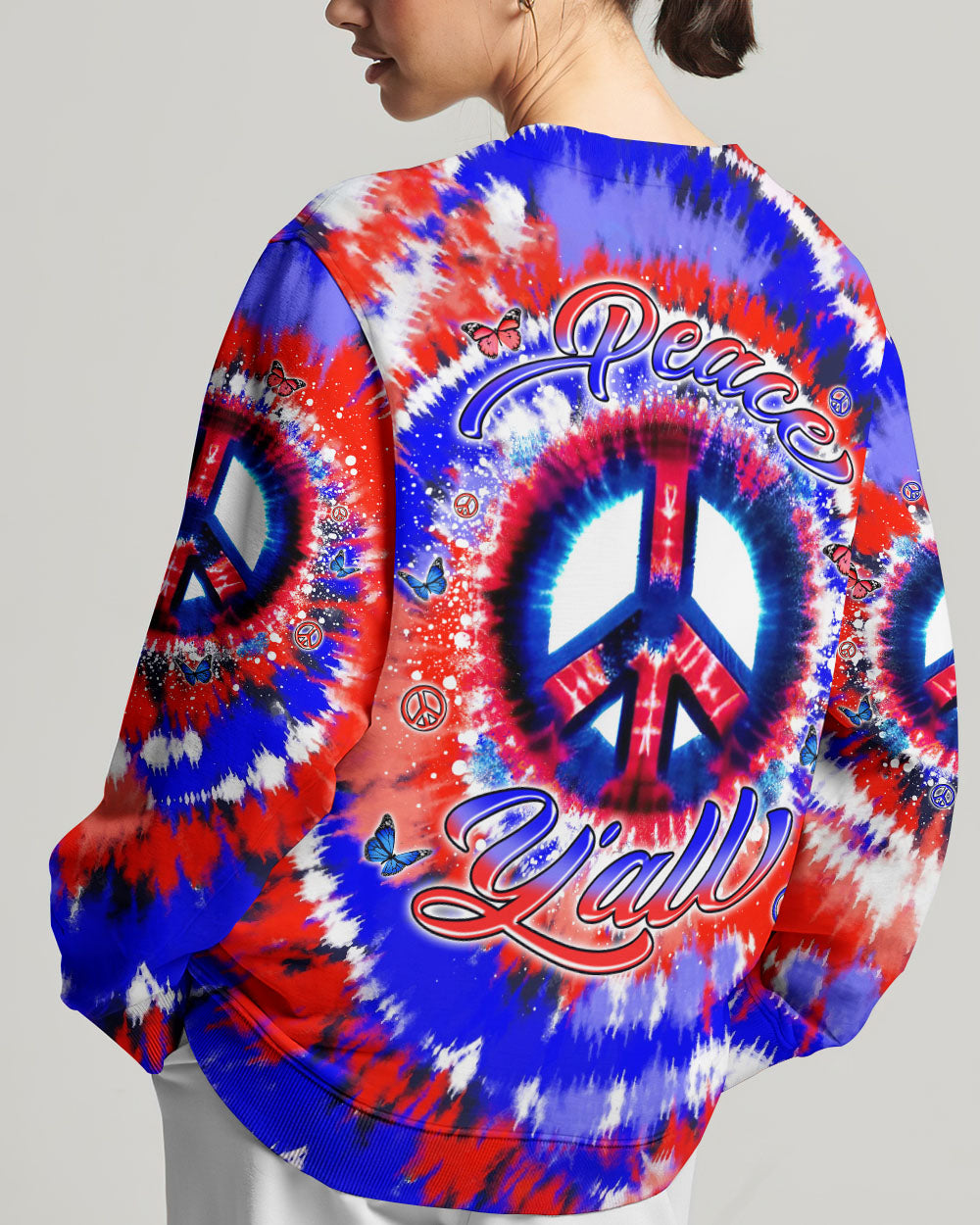 PEACE Y'ALL AMERICA TIE DYE ALL OVER PRINT - YHLN1106243