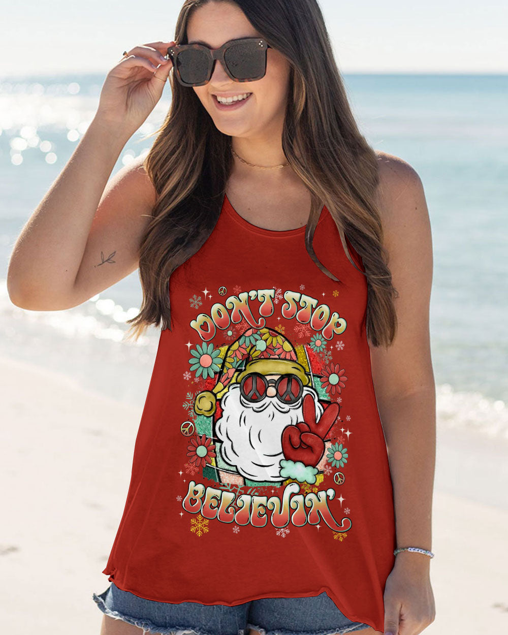 DON'T STOP BELIEVING SANTA CHRISTMAS ALL OVER PRINT - YHLN1111252