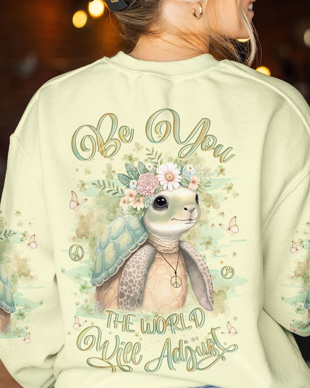 BE YOU THE WORLD WILL ADJUST TURLE ALL OVER PRINT - YHLN1310231