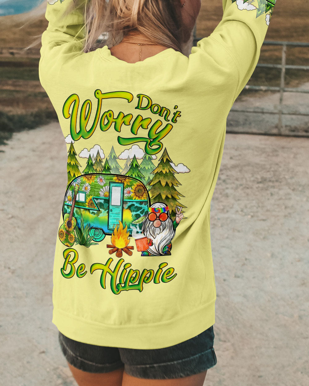 DON'T WORRY BE HIPPIE ALL OVER PRINT - YHLN2306233