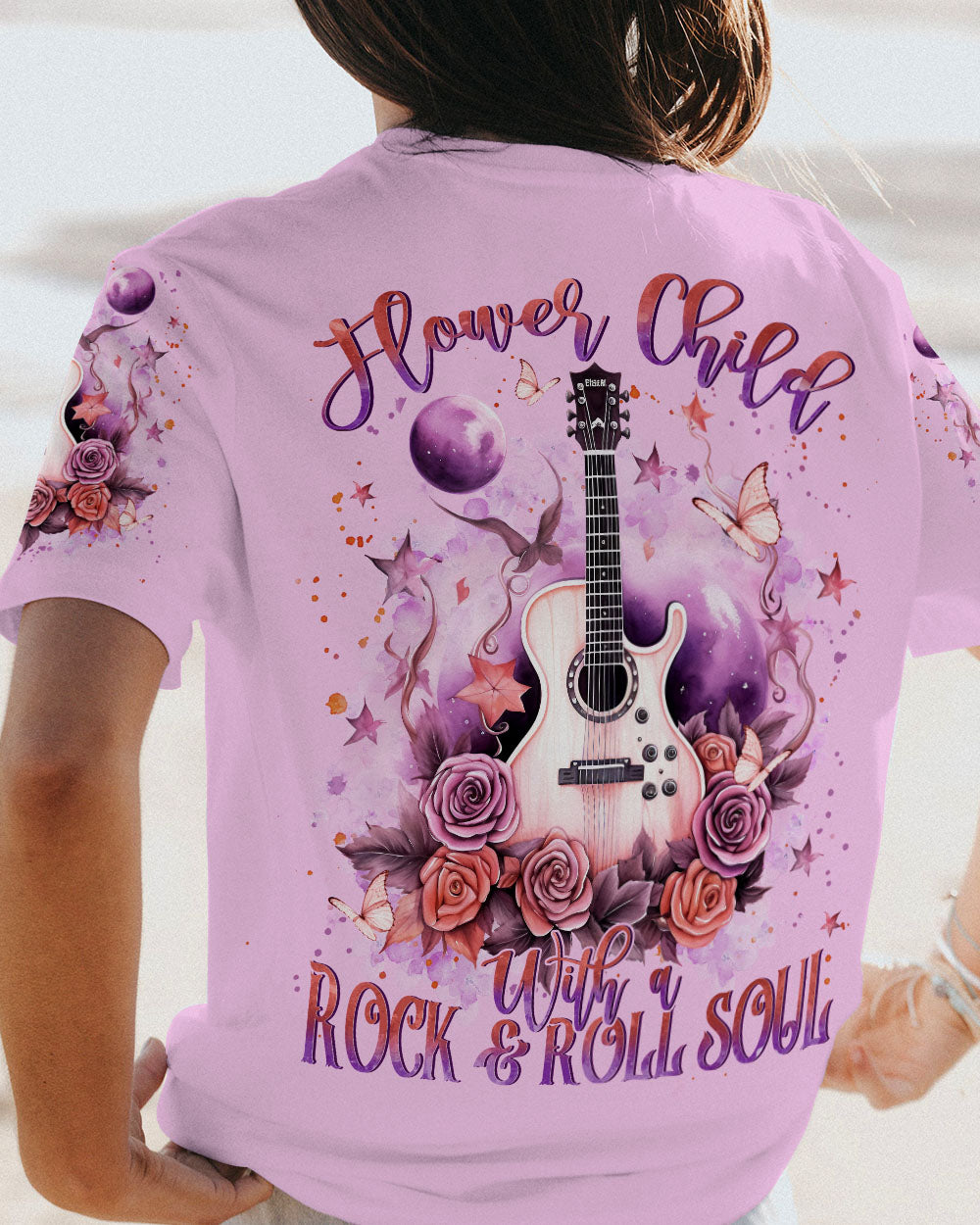 FLOWER CHILD WITH A ROCK AND ROLL SOUL GUITAR ALL OVER PRINT - YHLN2408233