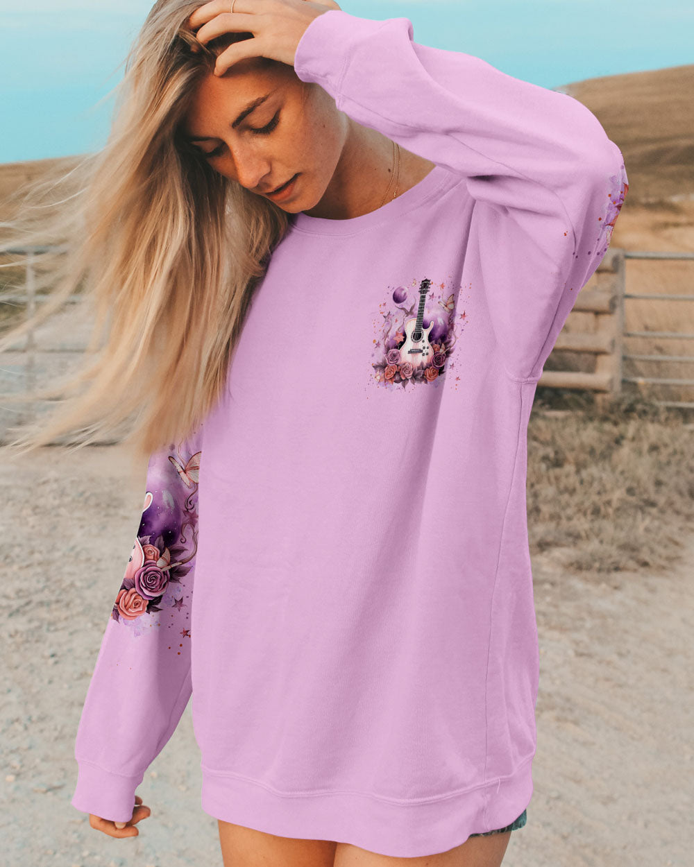 FLOWER CHILD WITH A ROCK AND ROLL SOUL GUITAR ALL OVER PRINT - YHLN2408233
