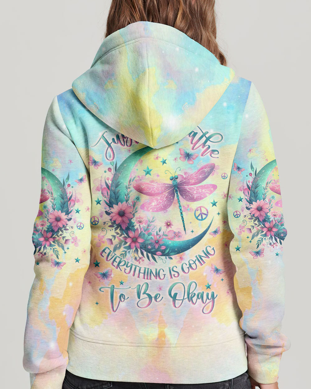 JUST BREATHE DRAGONFLY CRESCENT MOON ALL OVER PRINT - YHLN2411232