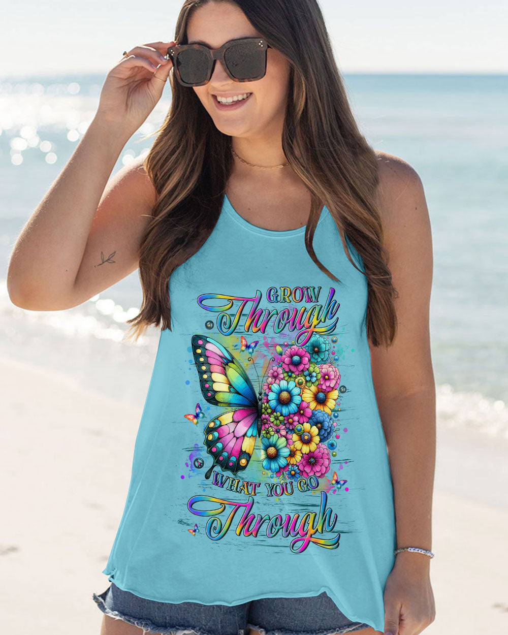 GROW THROUGH WHAT YOU GO THROUGH BUTTERFLY ALL OVER PRINT - YHLN2502251