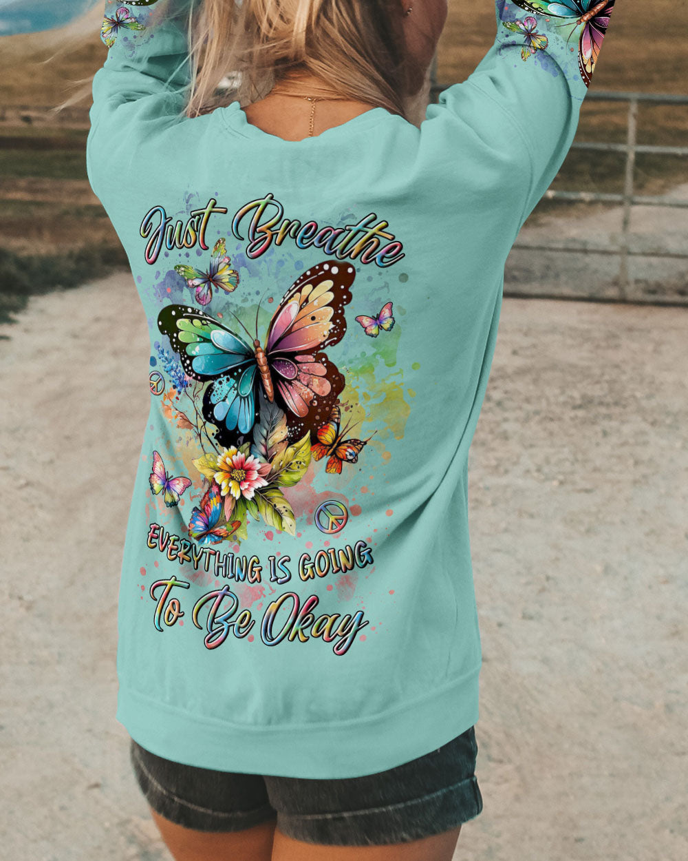 JUST BREATHE BUTTERFLY ALL OVER PRINT - YHLN2611244