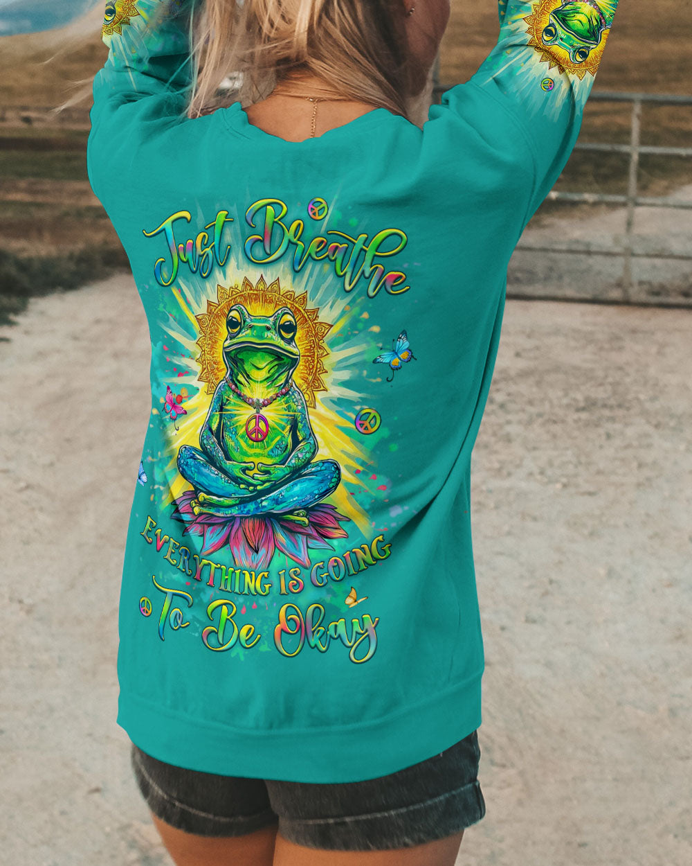 JUST BREATHE FROG ALL OVER PRINT - YHLT0104254