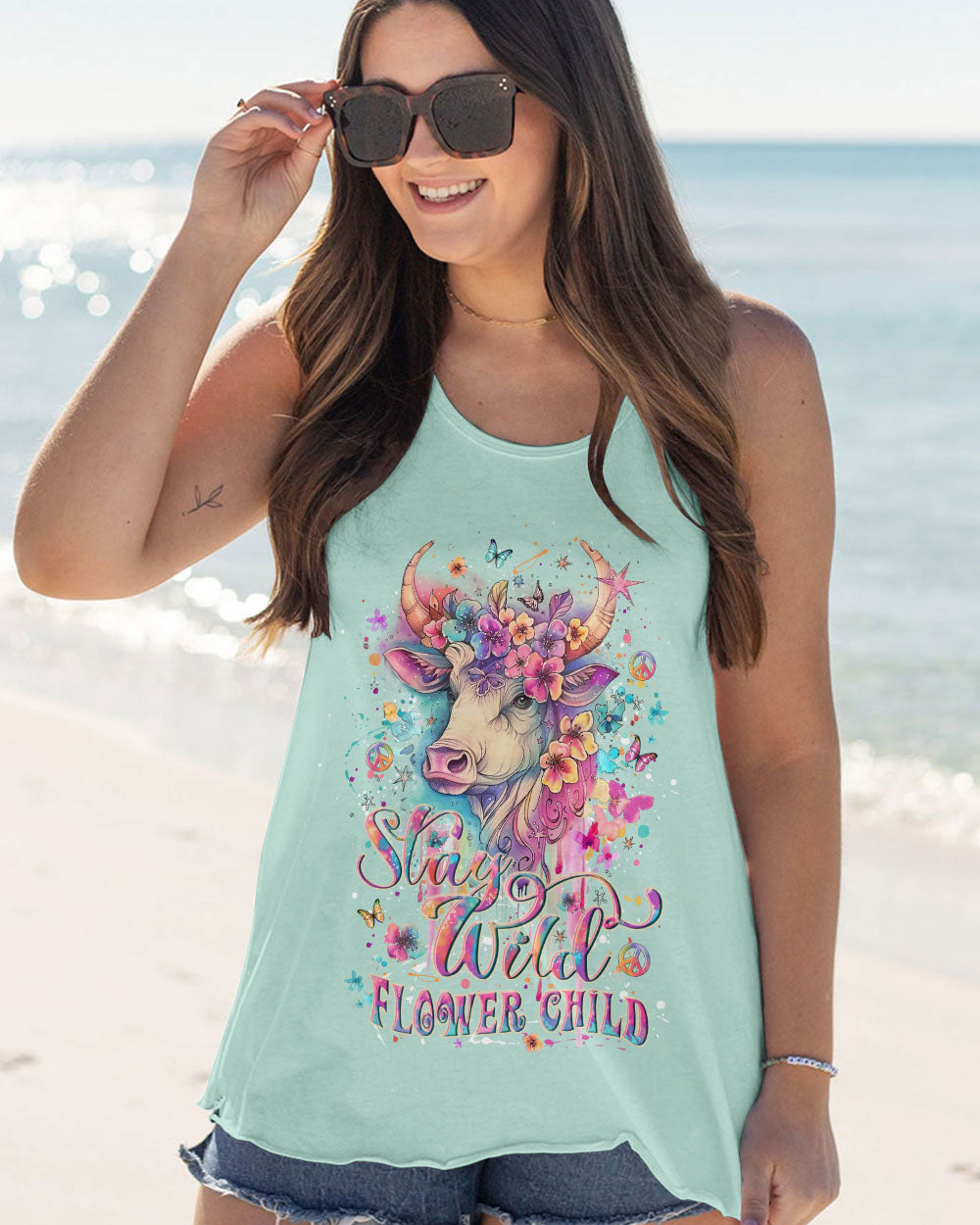 STAY WILD FLOWER CHILD HEIFER ALL OVER PRINT - YHLT0108243