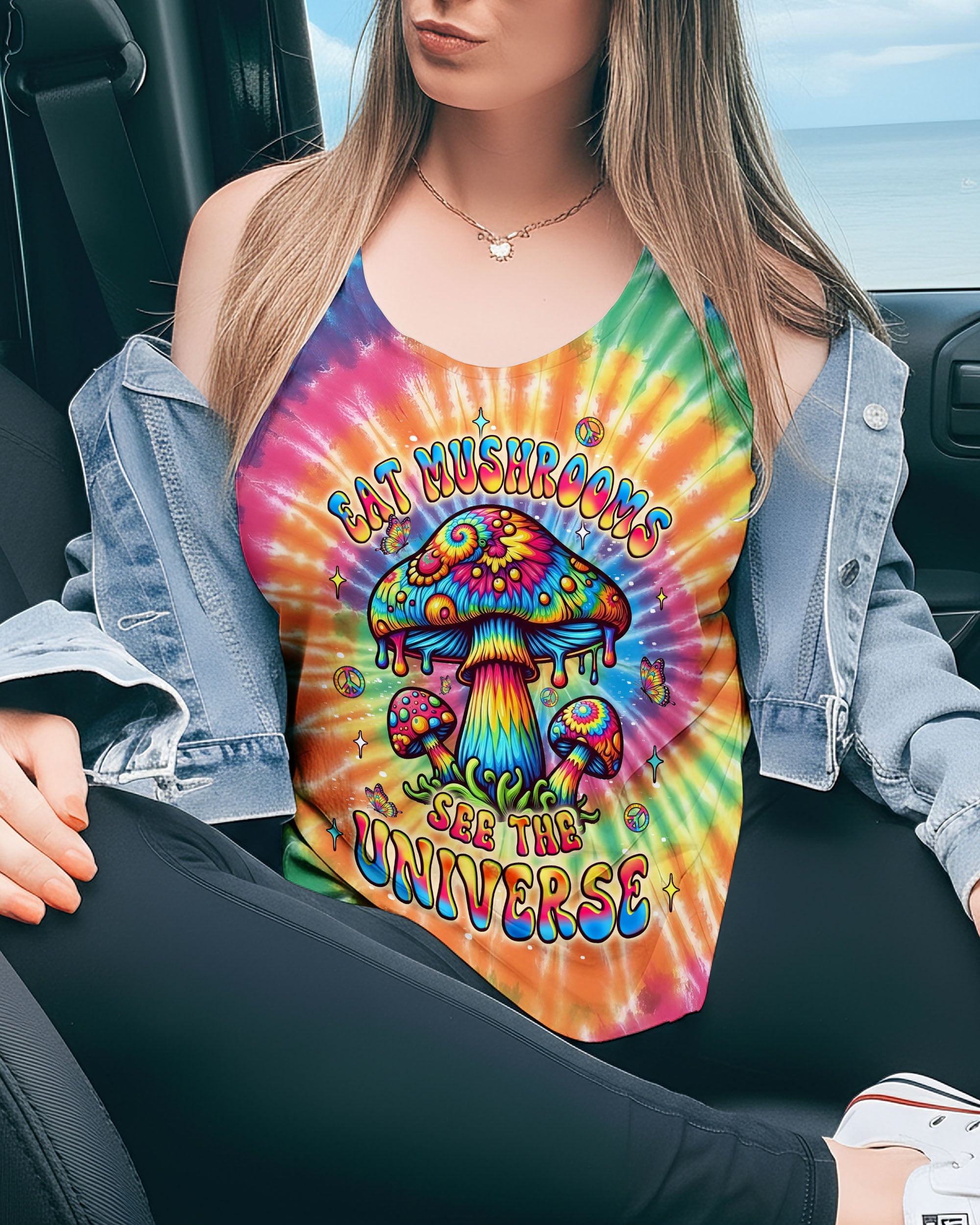 EAT MUSHROOMS SEE THE UNIVERSE TIE DYE ALL OVER PRINT - YHLT0212253
