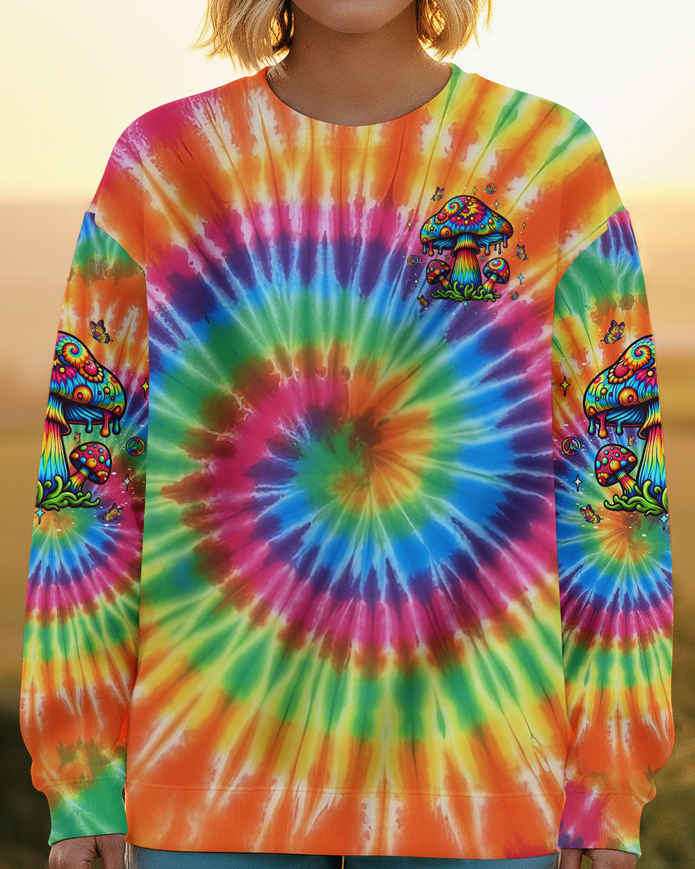 EAT MUSHROOMS SEE THE UNIVERSE TIE DYE ALL OVER PRINT - YHLT0212253