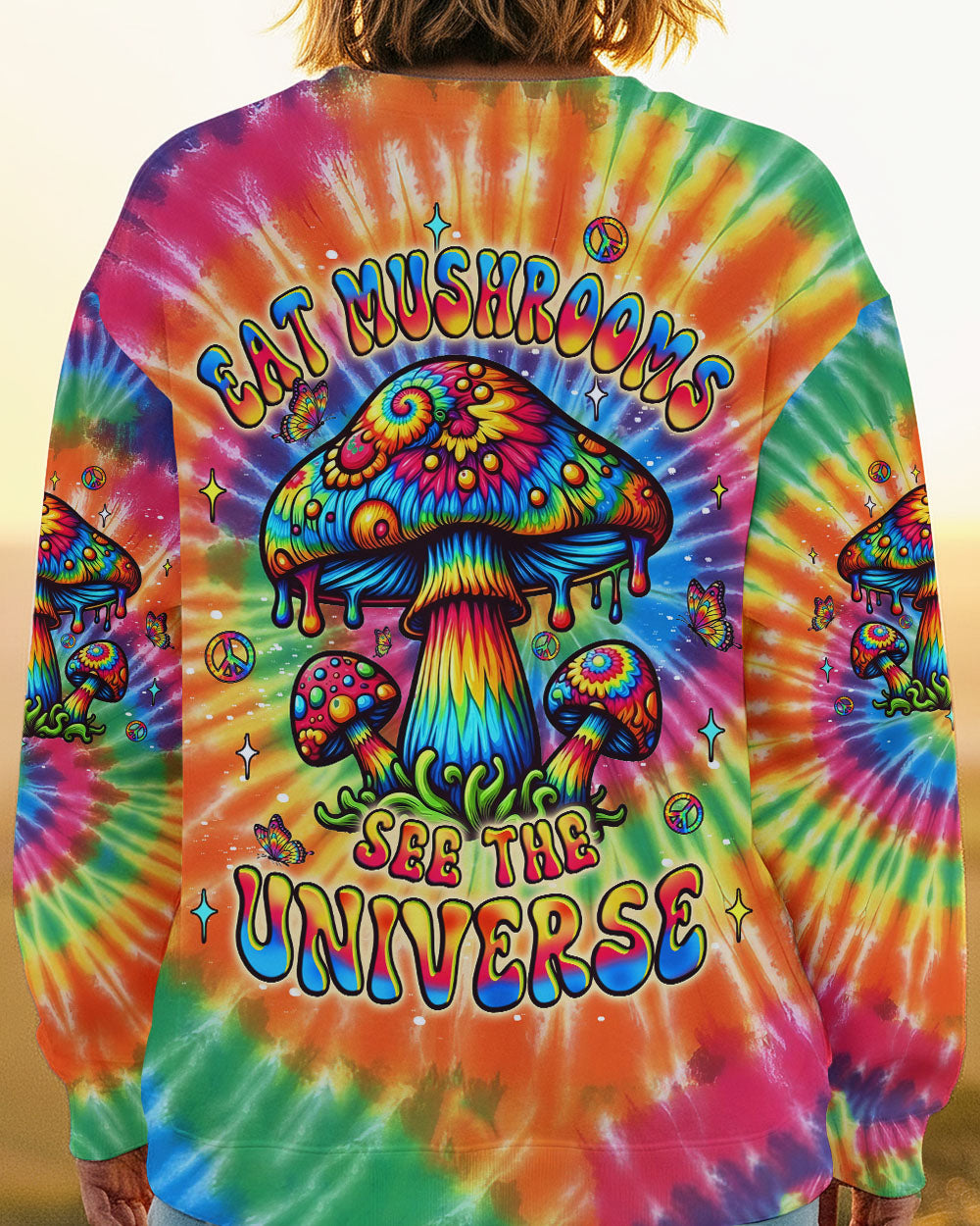 EAT MUSHROOMS SEE THE UNIVERSE TIE DYE ALL OVER PRINT - YHLT0212253