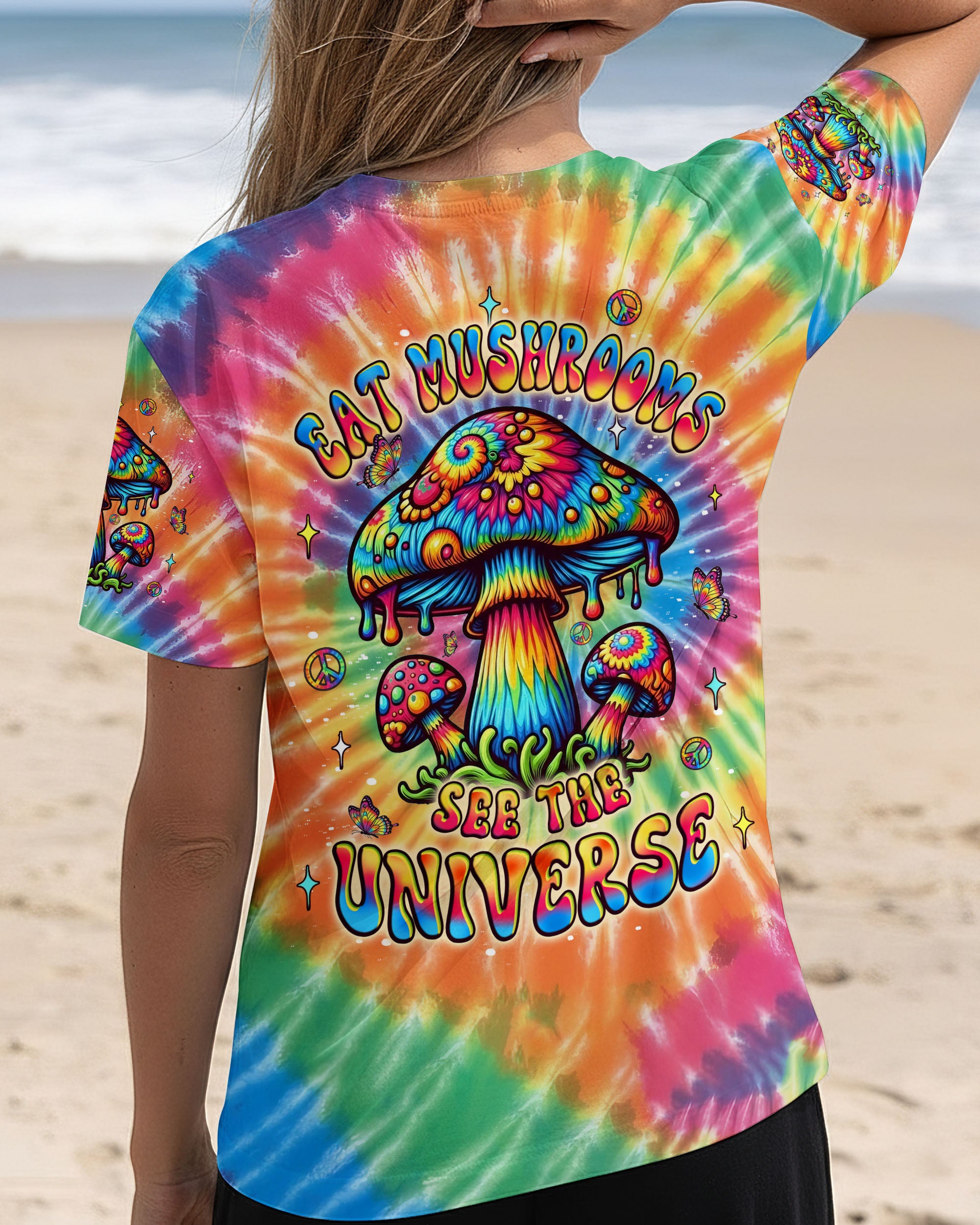 EAT MUSHROOMS SEE THE UNIVERSE TIE DYE ALL OVER PRINT - YHLT0212253