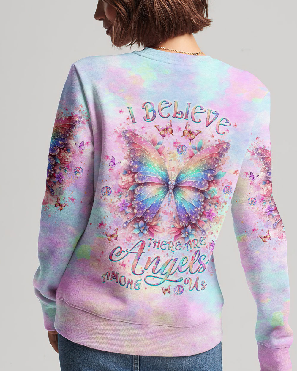 I BELIEVE THERE ARE ANGELS AMONG US BUTTERFLY ALL OVER PRINT - YHLT0304244
