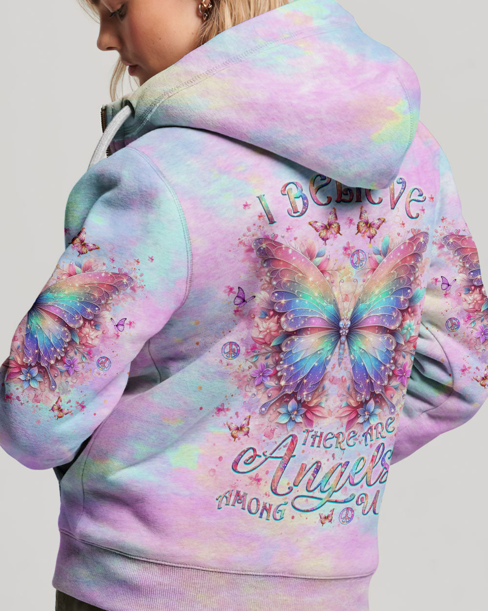 I BELIEVE THERE ARE ANGELS AMONG US BUTTERFLY ALL OVER PRINT - YHLT0304244