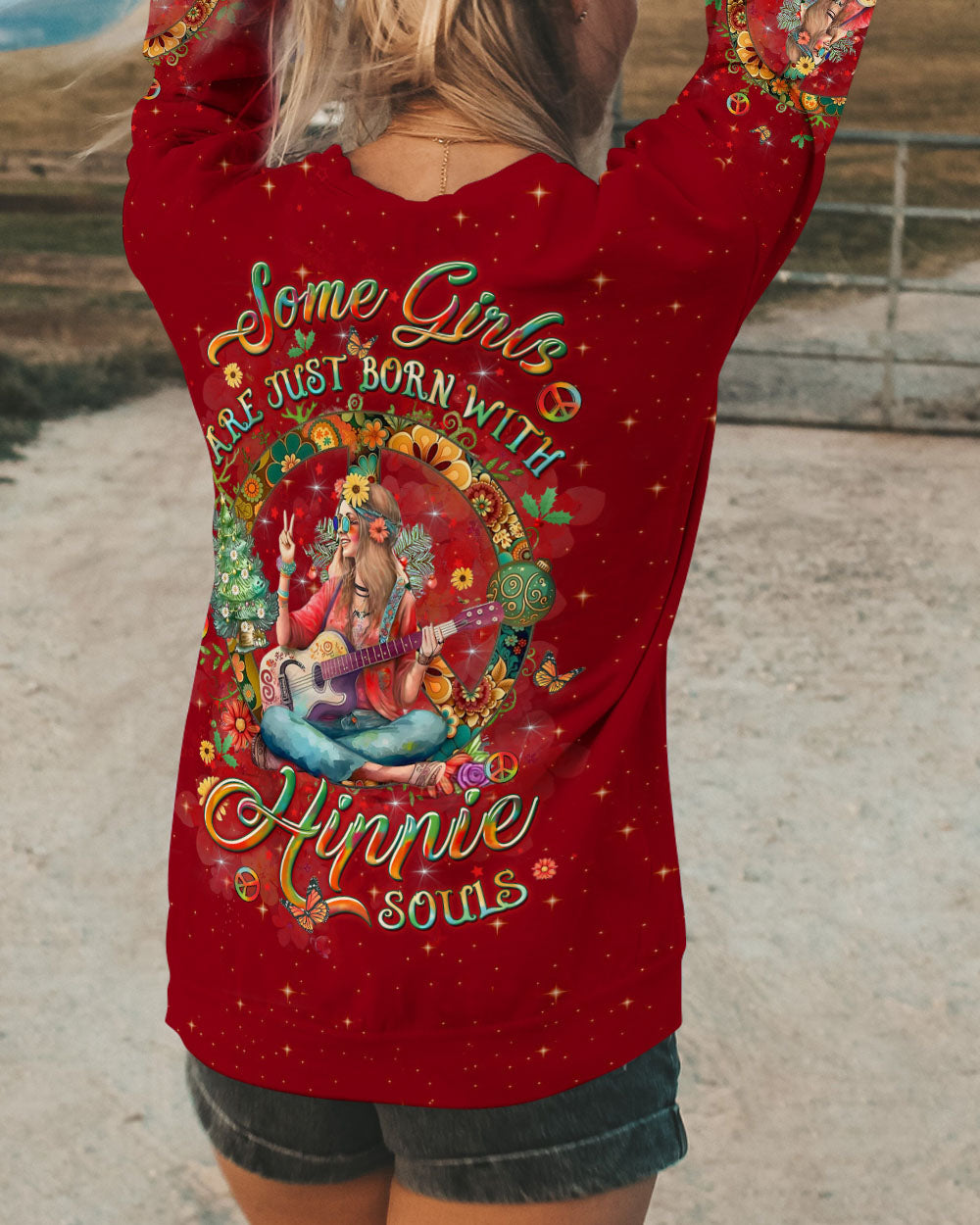 SOME GIRLS ARE JUST BORN WITH HIPPIE SOULS CHRISTMAS ALL OVER PRINT - YHLT0310243