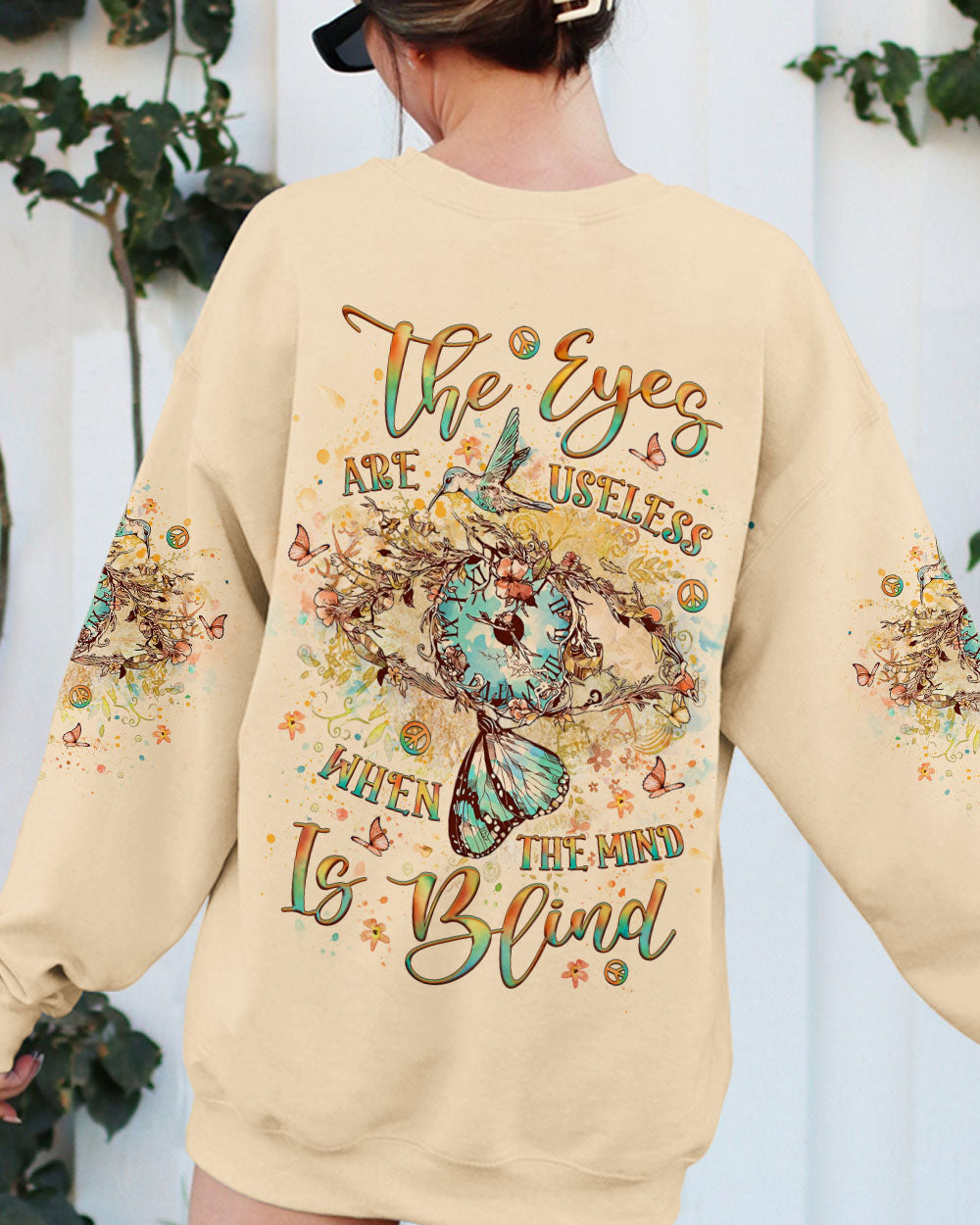 THE EYES ARE USELESS WHEN THE MIND IS BLIND ALL OVER PRINT - YHLT0404242