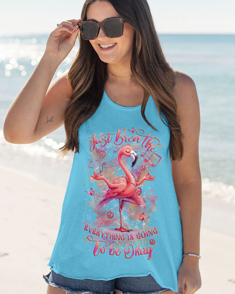 JUST BREATHE FLAMINGO ALL OVER PRINT - YHLT0512242