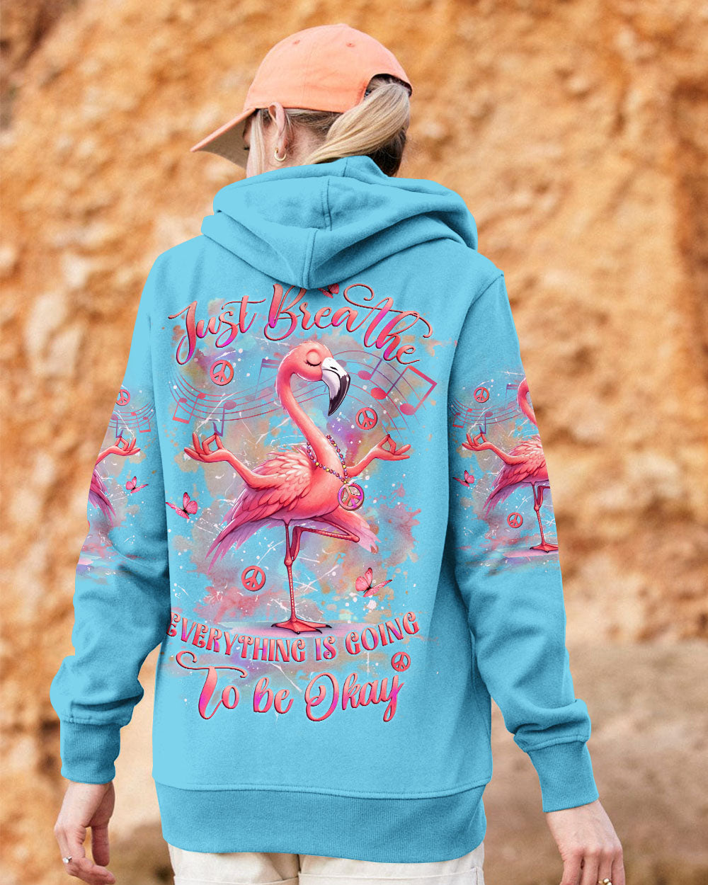 JUST BREATHE FLAMINGO ALL OVER PRINT - YHLT0512242