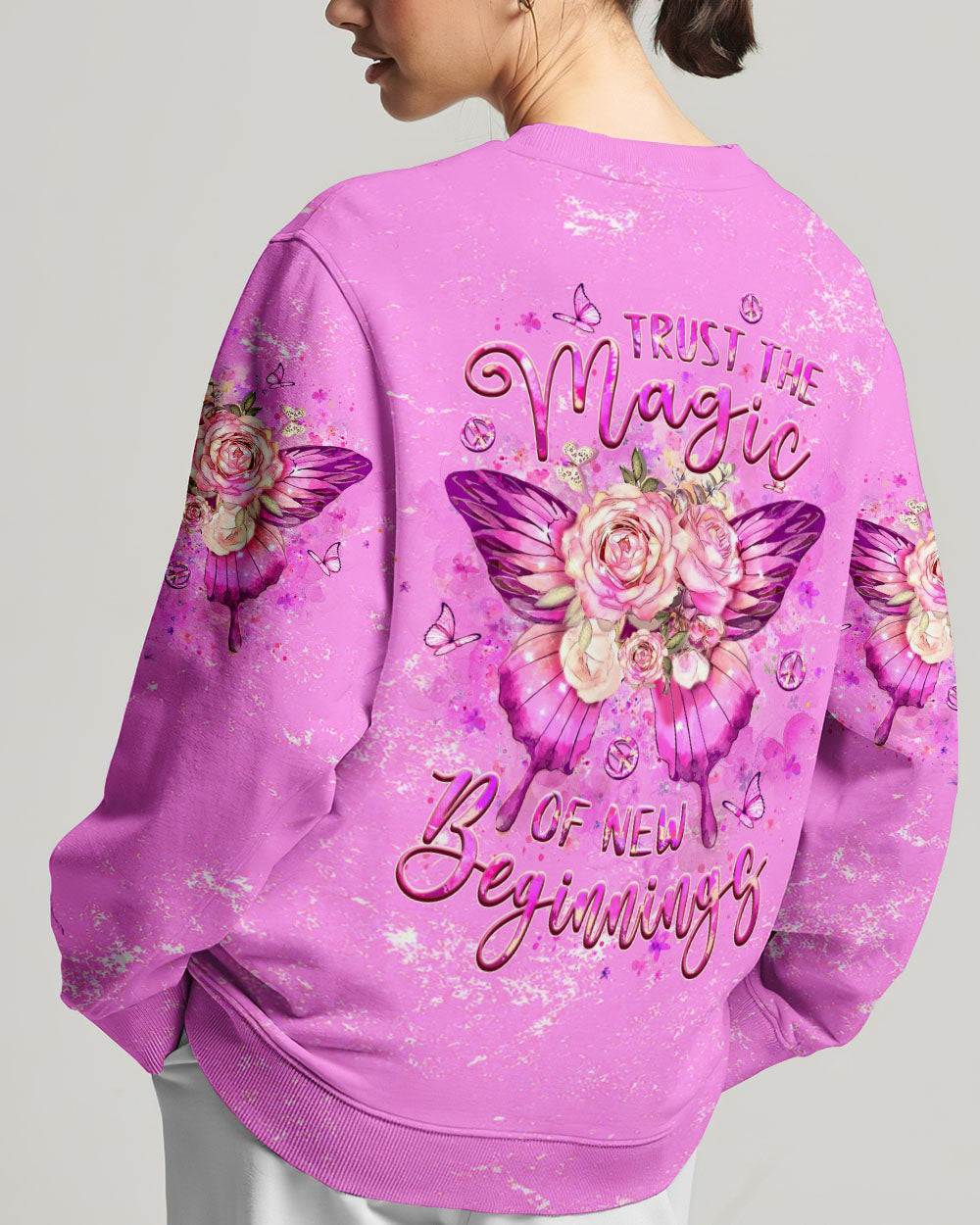 TRUST THE MAGIC OF NEW BEGINNINGS BUTTERFLY ALL OVER PRINT - YHLT0904241