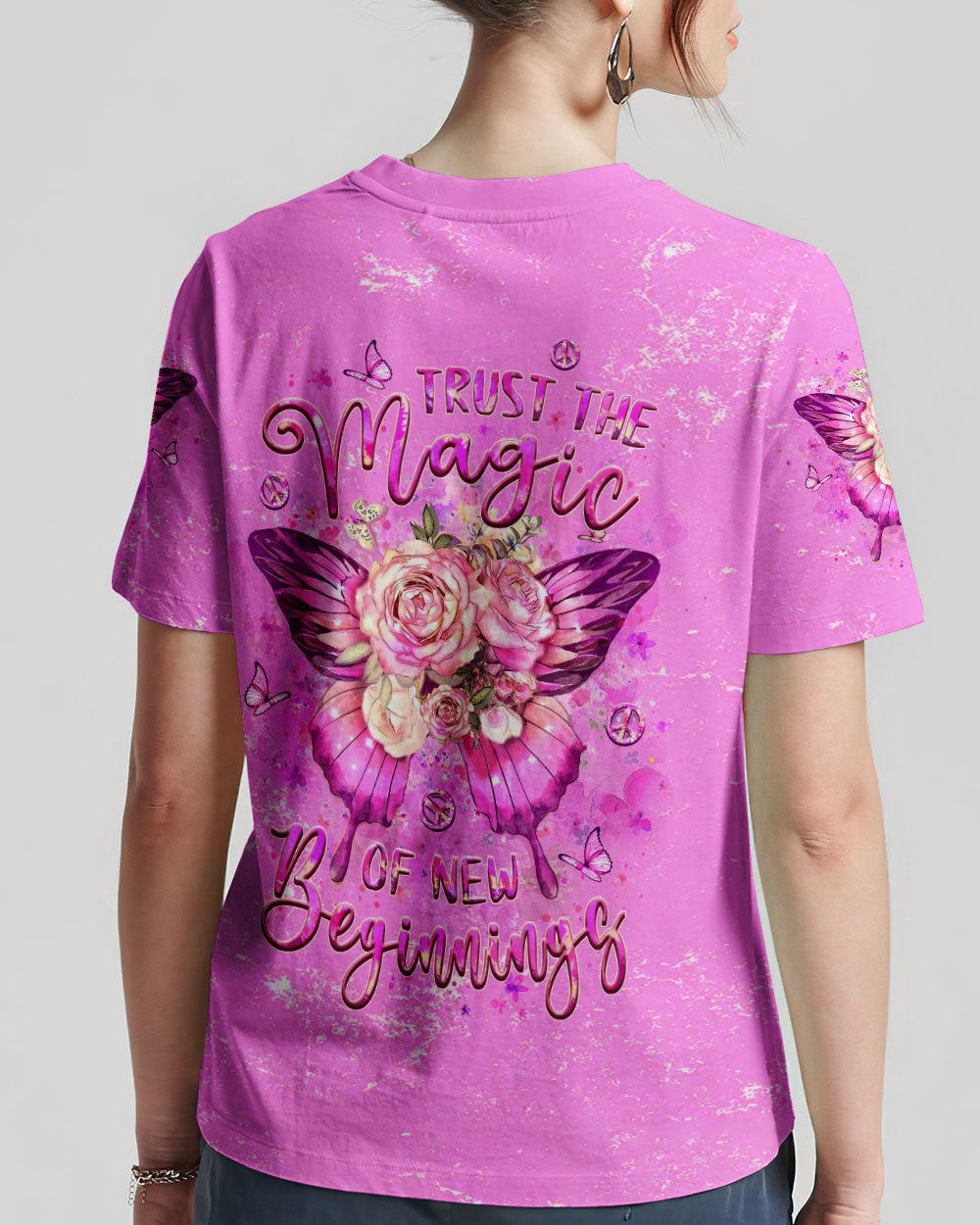 TRUST THE MAGIC OF NEW BEGINNINGS BUTTERFLY ALL OVER PRINT - YHLT0904241