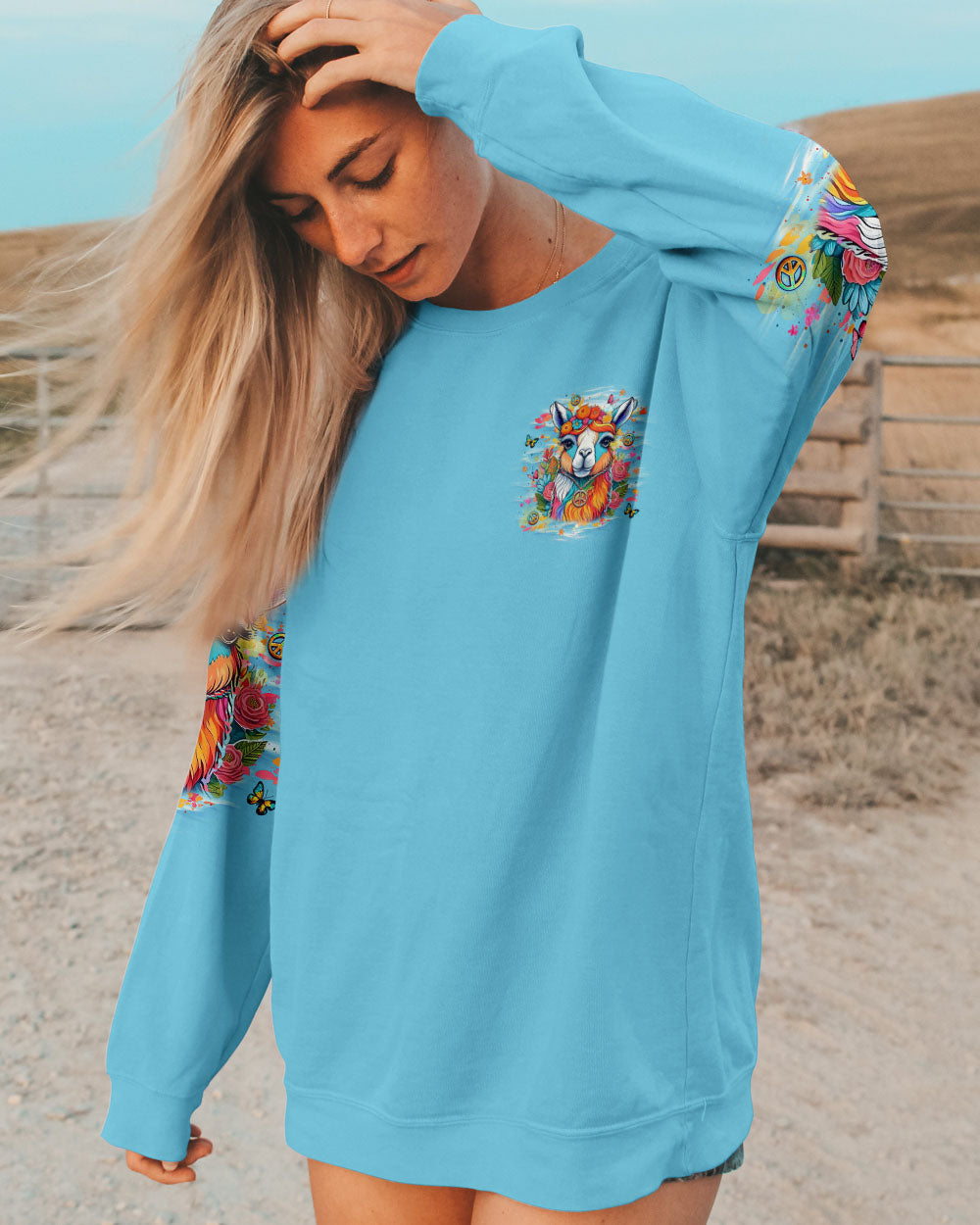 BE YOU THE WORLD WILL ADJUST LLAMA ALL OVER PRINT - YHLT0904252