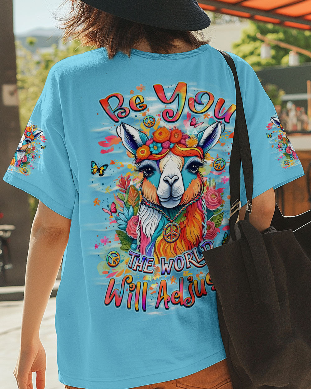 BE YOU THE WORLD WILL ADJUST LLAMA ALL OVER PRINT - YHLT0904252