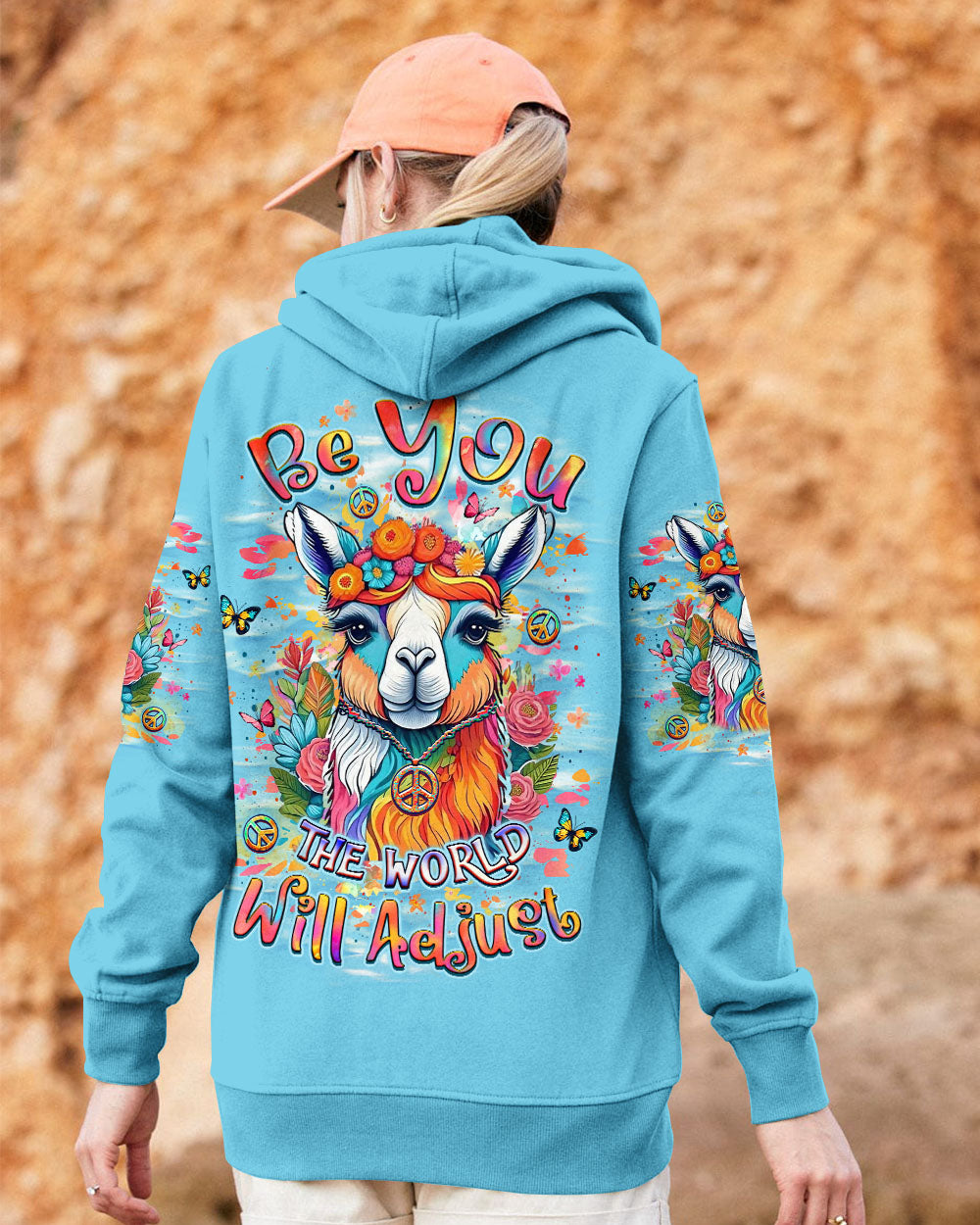 BE YOU THE WORLD WILL ADJUST LLAMA ALL OVER PRINT - YHLT0904252