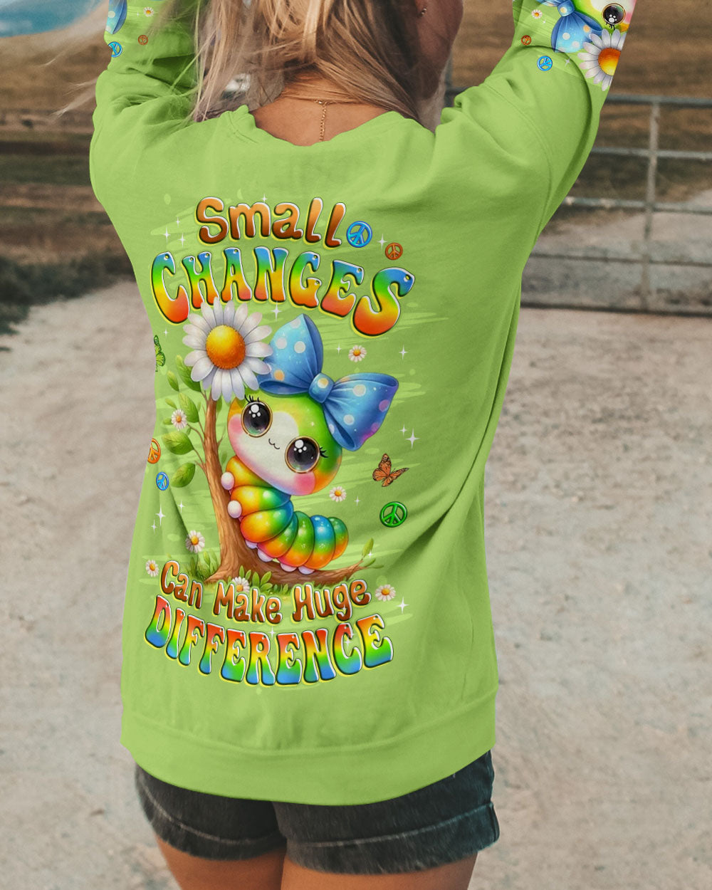 SMALL CHANGES CAN MAKE HUGE DIFFERENCE ALL OVER PRINT - YHLT0909253