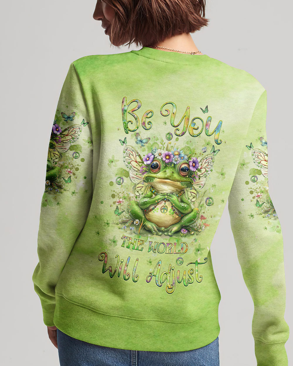 BE YOU THE WORLD WILL ADJUST FROG ALL OVER PRINT - YHLT1203243