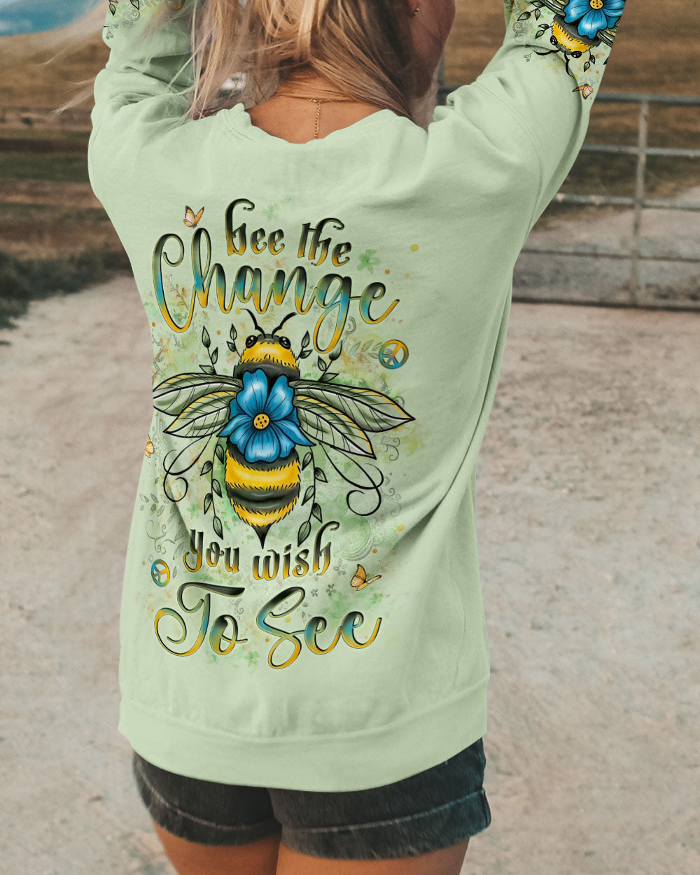 BEE THE CHANGE ALL OVER PRINT - YHLT1411241