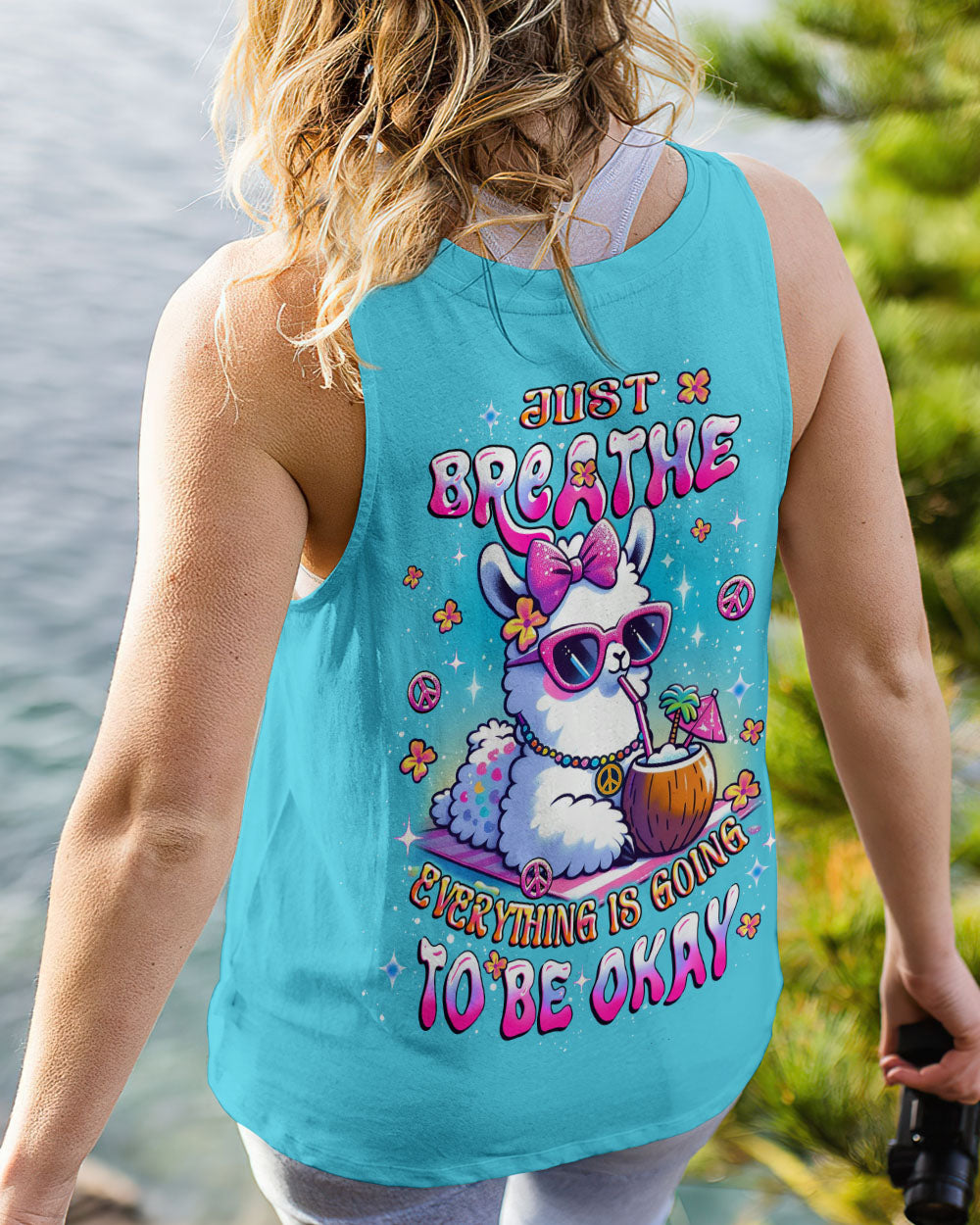 JUST BREATHE LLAMA ALL OVER PRINT - YHLT1508252
