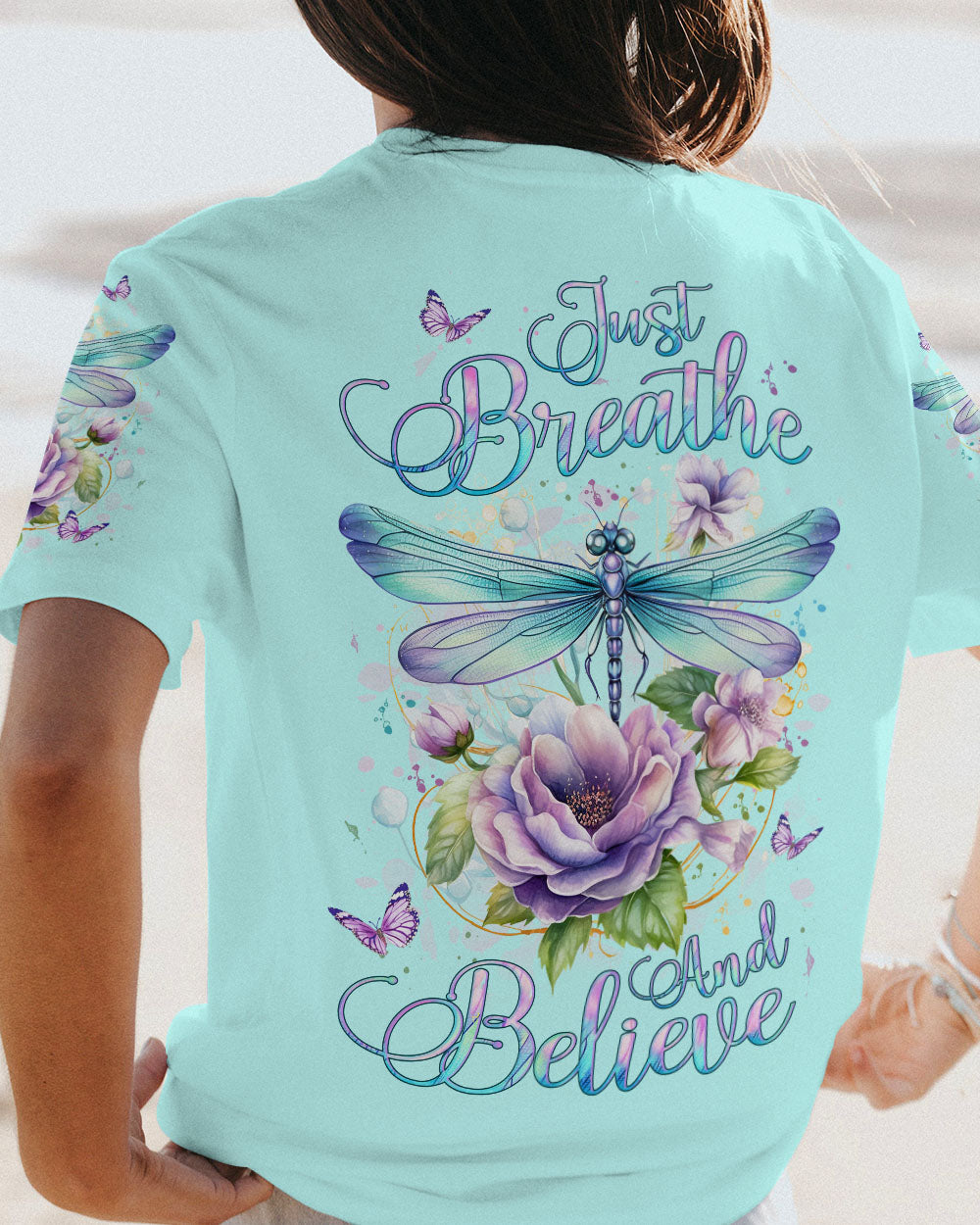 JUST BREATHE AND BELIEVE DRAGONFLY ALL OVER PRINT - YHLT1512231