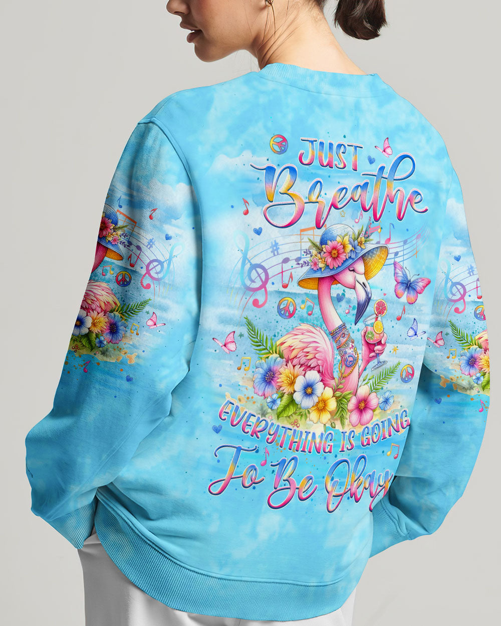 JUST BREATHE FLAMINGO ALL OVER PRINT - YHLT1604241