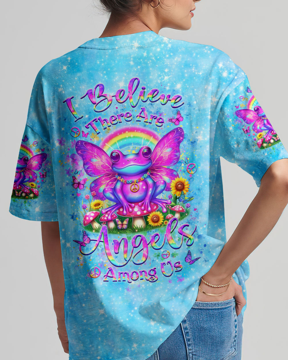 I BELIEVE THERE ARE ANGELS AMONG US FROGS ALL OVER PRINT - YHLT1605242