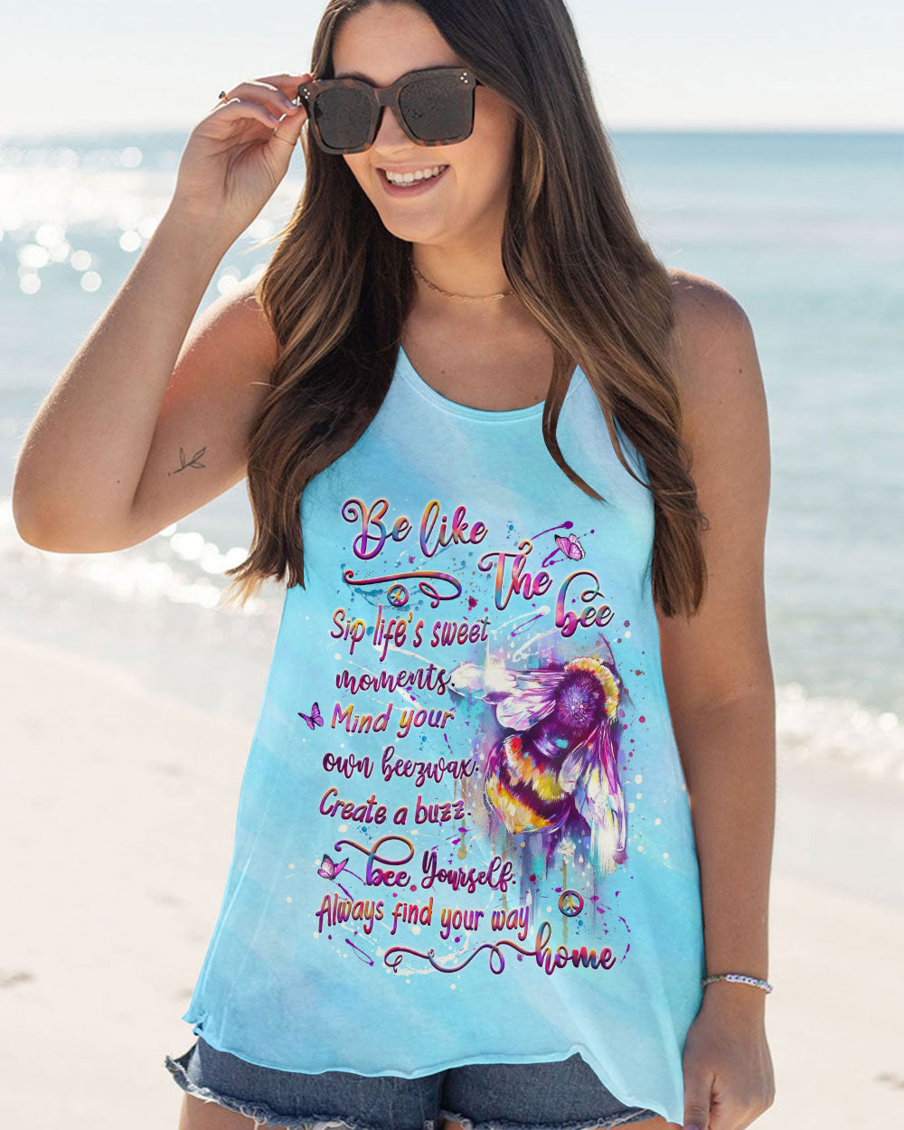 BE LIKE THE BEE ALL OVER PRINT - YHLT1807242