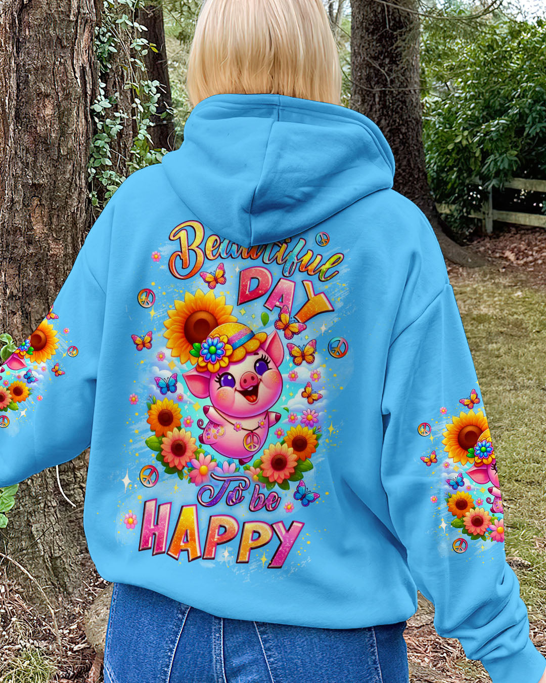 IT'S A BEAUTIFUL DAY TO BE HAPPY PIG ALL OVER PRINT - YHLT1908252