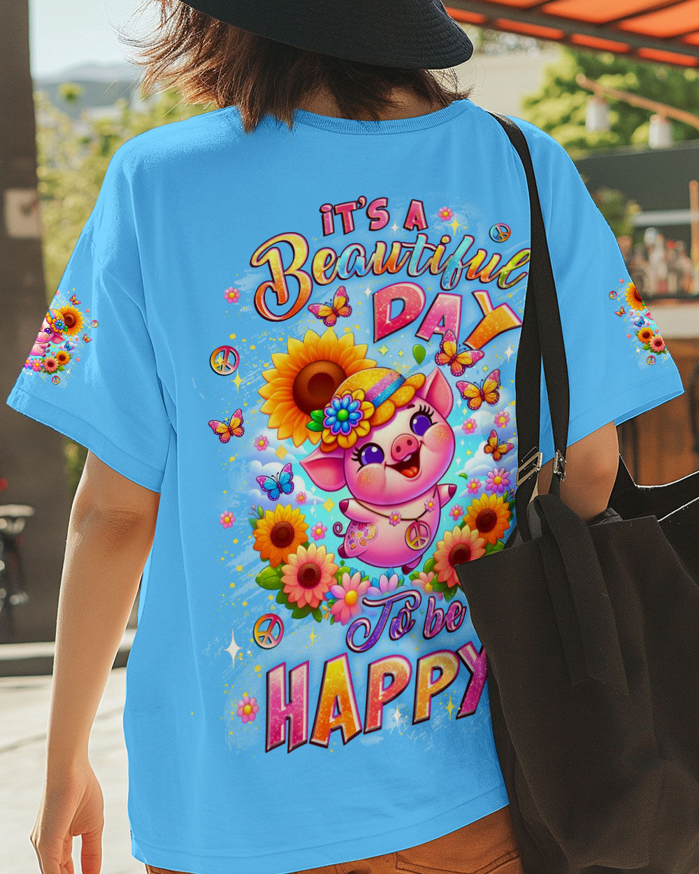 IT'S A BEAUTIFUL DAY TO BE HAPPY PIG ALL OVER PRINT - YHLT1908252