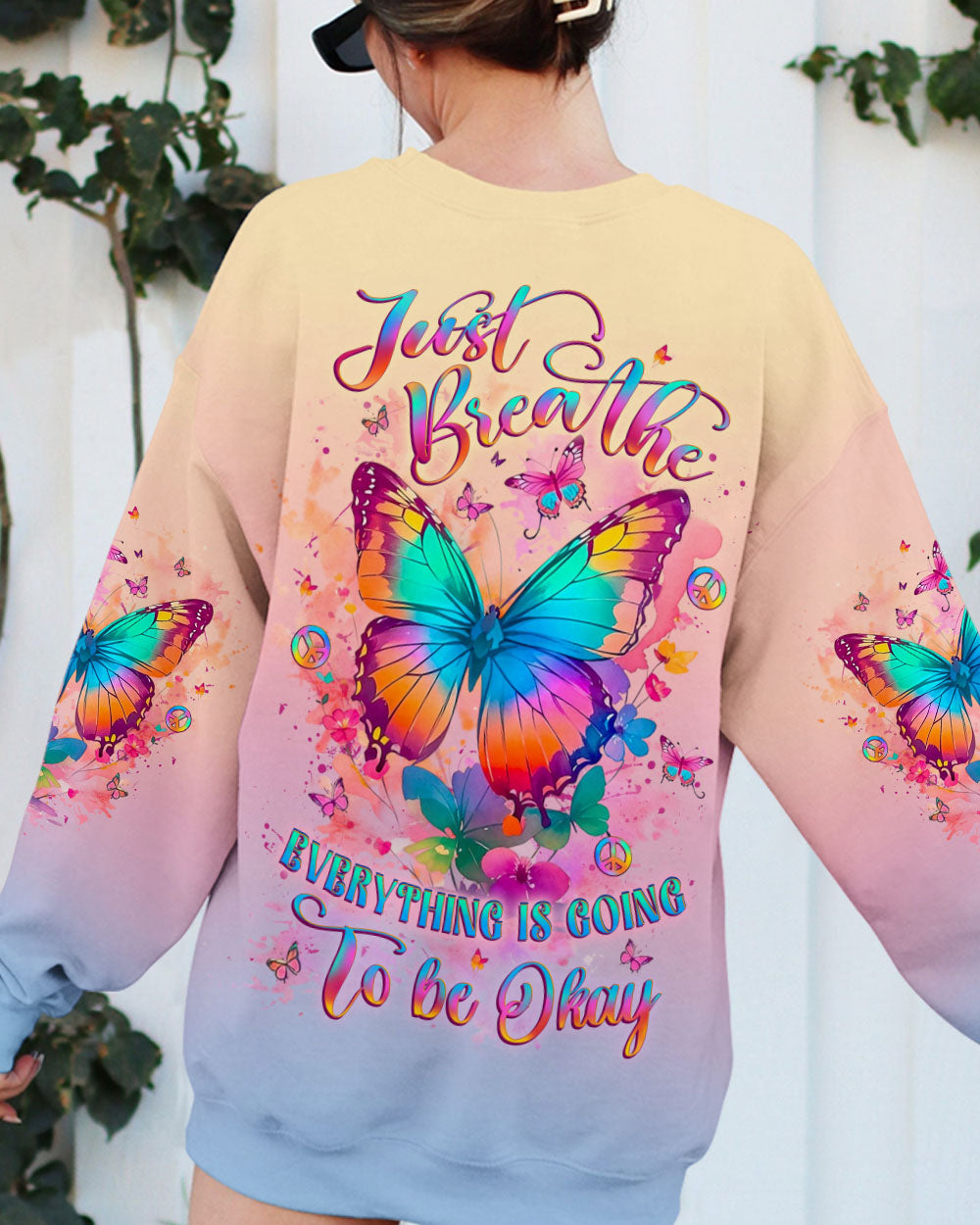 JUST BREATHE BUTTERFLY ALL OVER PRINT - YHLT1911241